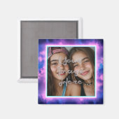 Niedliches Neon Vaporwave Foto Border Magnet (Vorderseite/Rückseite)