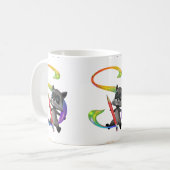 Niedliches Nerd Raccon Monogramm S Kaffeetasse (Vorderseite Links)
