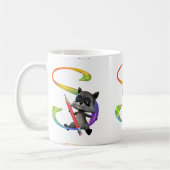 Niedliches Nerd Raccon Monogramm S Kaffeetasse (Links)