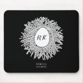 Niedliches Nest & Ei - Personalisierte Initialen u Mousepad (Vorne)