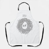 Niedliches Nest & Ei - Personalisierte Initialen u Schürze (Vorderseite)