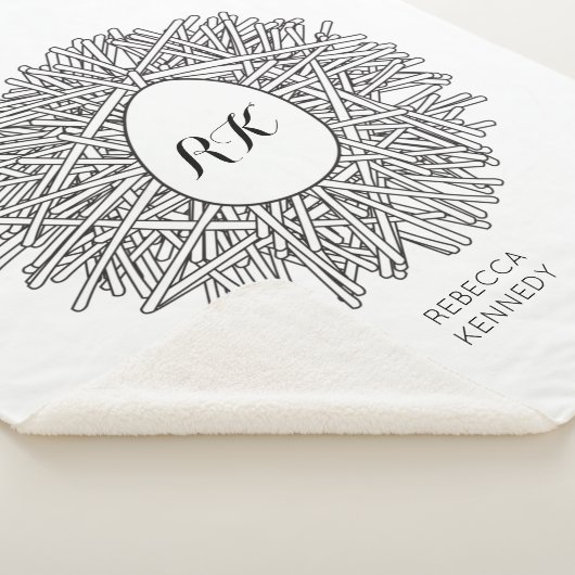 Niedliches Nest & Ei - Personalisierte Initialen u Sherpadecke (3/4)