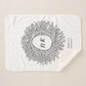 Niedliches Nest & Ei - Personalisierte Initialen u Sherpadecke (Vorderseite (Horizontal))
