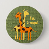 Niedliches neues Baby Großvater Giraffe Button (Vorderseite)