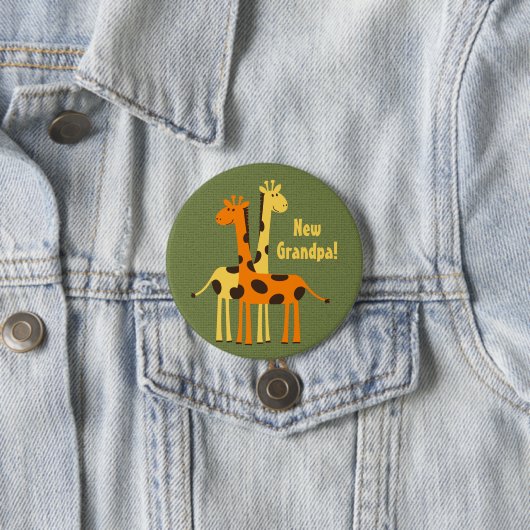 Niedliches neues Baby Großvater Giraffe Button (Beispiel)