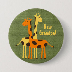 Niedliches neues Baby Großvater Giraffe Button