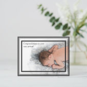 Niedliches neues Baby Herzlichen Glückwunsch Foto  Postkarte (Stehend Vorderseite)