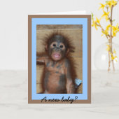 Niedliches neues Baby Monkey Business Karte (Gelbe Blume)