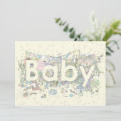 Niedliches neues Baby Word Art Pastel Farben neutr (Stehend Vorderseite)