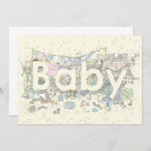 Niedliches neues Baby Word Art Pastel Farben neutr (Vorne/Hinten)
