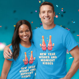 Niedliches Neues Jahr Wünsche & Mitternacht Kisses T-Shirt