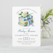 Niedliches neues Kapitel Kinderdusche Einladung (Stehend Vorderseite)