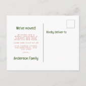 Niedliches neues Zuhause Weihnachtsfest Foto Schwa Ankündigungspostkarte (Rückseite)