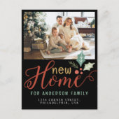 Niedliches neues Zuhause Weihnachtsfest Foto Schwa Ankündigungspostkarte (Vorderseite)