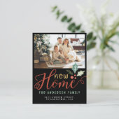Niedliches neues Zuhause Weihnachtsfest Foto Schwa Ankündigungspostkarte (Stehend Vorderseite)