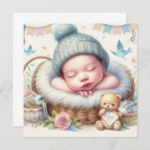 niedliches Neugeborenes Einladung (Vorne/Hinten)