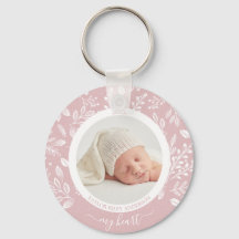 Niedliches Neugeborenes-Foto-Schlüsselanhänger
