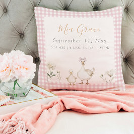 Niedliches Neugeborenes Keepake Geburtsstats Rosa Kissen