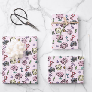 Niedliches neurowissenschaftliches Muster Geschenkpapier Set