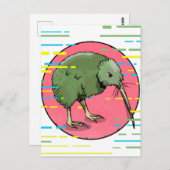 Niedliches Neuseeland Kiwi Postkarte (Vorne/Hinten)
