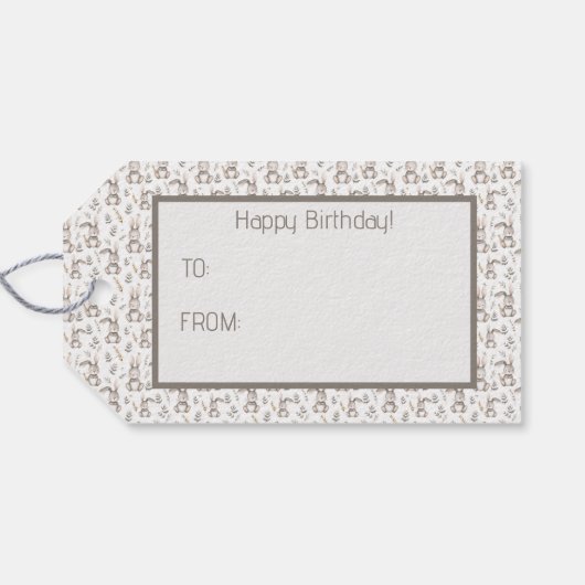 Niedliches neutrales Gray Baby Geschenkanhänger (Rückseite Horizontal)