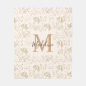 Niedliches neutrales Pop Hundeschema Fleecedecke (Vorderseite)