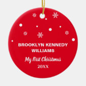 Niedliches New Baby Neugeborenes Erstes Weihnachts Keramik Ornament (Vorne)