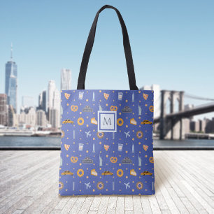 Niedliches New Yorker Stadtbild Blaues benutzerde Tasche