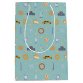 Niedliches New Yorker Stadtmuster Türkisgrün Mittlere Geschenktüte (Vorderseite)