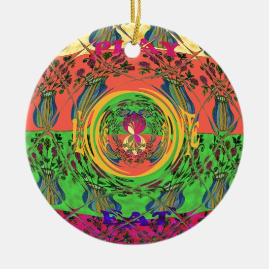 Niedliches Nice & Love floral Motiv Art Print Desi Keramikornament (Vorne)