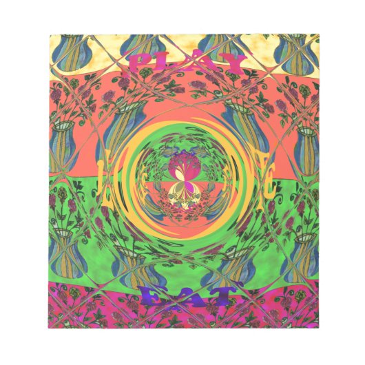 Niedliches Nice & Love floral Motiv Art Print Desi Notizblock (Vorderseite)