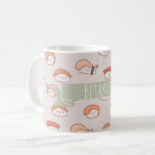 Niedliches nigiri Sushi - Nahtloses Muster Kaffeetasse (Vorderseite Links)