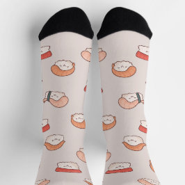 Niedliches nigiri Sushi - Nahtloses Muster Socken
