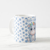 Niedliches Nilpferd mit Babynamen blaue Tupfen Kaffeetasse (Vorderseite Links)