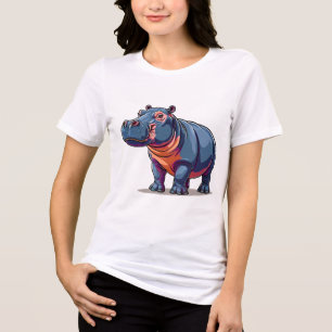 🦛✨ Niedliches Nilpferd Spaß-Tier-Geschenk 🌈 Tri-Blend Shirt