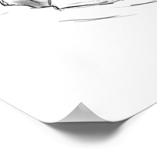 Niedliches Nilpferd zeichnend Poster (Ecke)