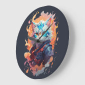 Niedliches Ninja Cat Warrior Design Große Wanduhr (Winkel)