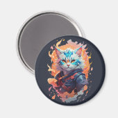 Niedliches Ninja Cat Warrior Design Magnet (Vorderseite/Rückseite)