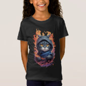 Niedliches Ninja Cat Warrior Design T-Shirt (Vorderseite)