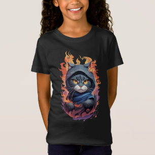 Niedliches Ninja Cat Warrior Design T-Shirt