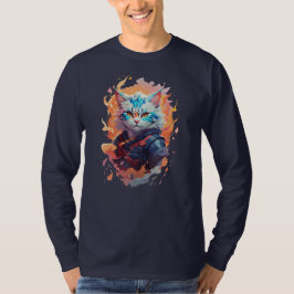 Niedliches Ninja Cat Warrior Design T-Shirt