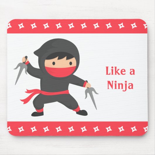 Niedliches Ninja-Kind mit Sai-Waffen für Kinder Mousepad (Vorne)