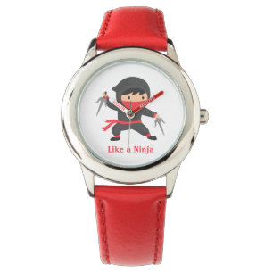 Niedliches Ninja Kind mit Sai Waffen-Jungen-Uhr Armbanduhr