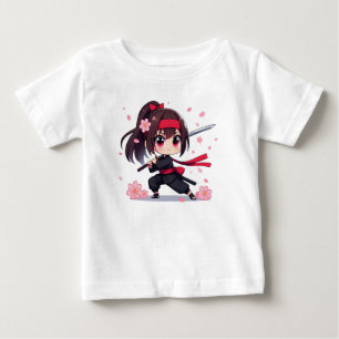 Niedliches Ninja-Kriegerblümchen Baby T-shirt