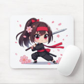 Niedliches Ninja-Kriegerblümchen Mousepad (Mit Mouse)