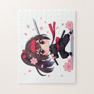 Niedliches Ninja-Kriegerblümchen Puzzle