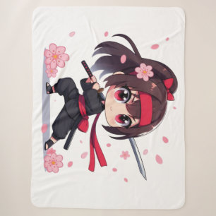 Niedliches Ninja-Kriegerblümchen Sherpadecke