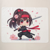Niedliches Ninja-Kriegerblümchen Sherpadecke (Vorderseite (Horizontal))