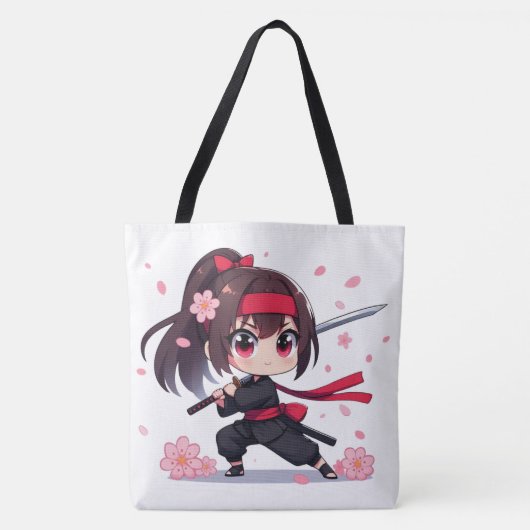 Niedliches Ninja-Kriegerblümchen Tasche (Vorderseite)
