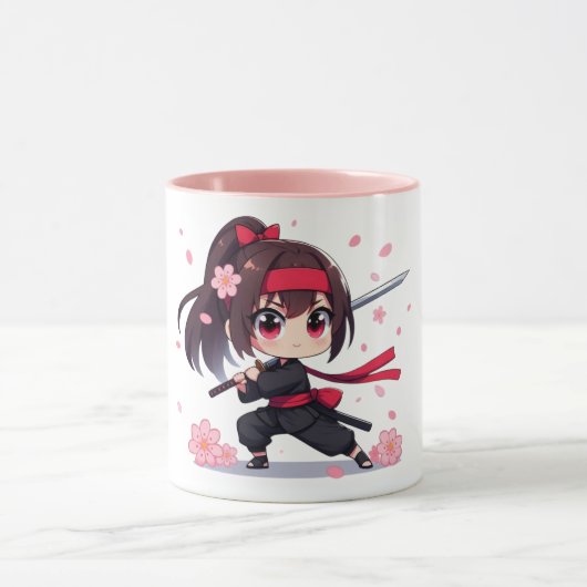 Niedliches Ninja-Kriegerblümchen Tasse (Zentrum)